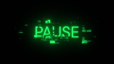 Teknolojik arızaların ekran etkilerini içeren metni duraklat. Çeşitli parazitlerle muhteşem ekran arızası