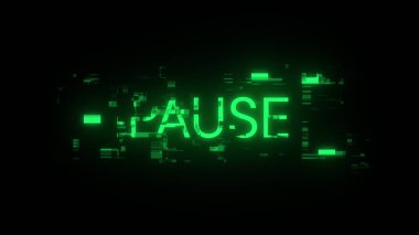 Teknolojik arızaların ekran etkilerini içeren metni duraklat. Çeşitli parazitlerle muhteşem ekran arızası