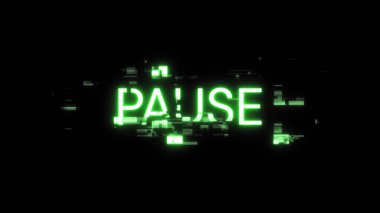 Teknolojik arızaların ekran etkilerini içeren metni duraklat. Çeşitli parazitlerle muhteşem ekran arızası