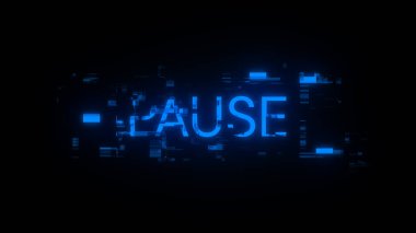 Teknolojik arızaların ekran etkilerini içeren metni duraklat. Çeşitli parazitlerle muhteşem ekran arızası