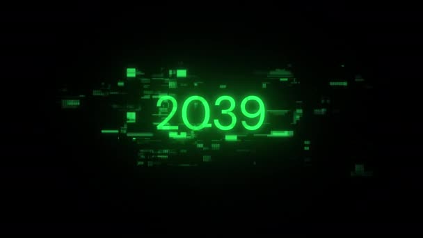 2039 Текст Екранними Ефектами Технологічних Збоїв Ефектна Глюк Екрану Різними — стокове відео
