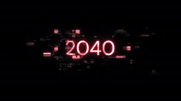 2040 Κείμενο Εφέ Οθόνης Των Τεχνολογικών Αποτυχιών Θεαματική Δυσλειτουργία Της — Αρχείο Βίντεο