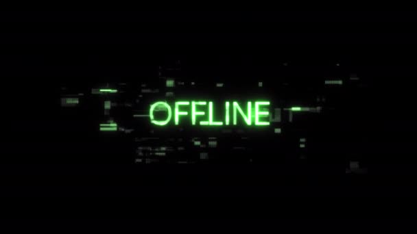 Tekst Offline Efektami Ekranowymi Awarii Technologicznych Spektakularna Usterka Ekranu Różnego — Wideo stockowe