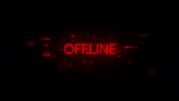 Offline Tekst Med Skærmeffekter Teknologiske Fejl Spektakulær Skærmfejl Med Forskellige – Stock-video