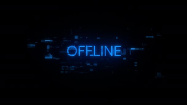 Offlinetext Med Skärmeffekter Tekniska Fel Spektakulärt Skärmglapp Med Olika Typer — Stockvideo