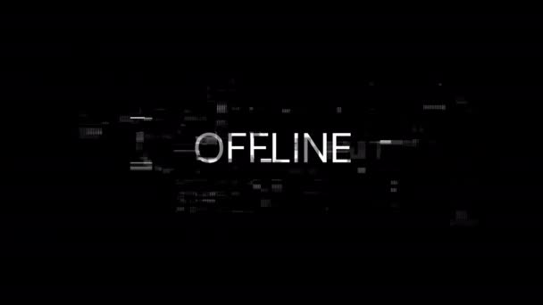 Offlinetext Med Skärmeffekter Tekniska Fel Spektakulärt Skärmglapp Med Olika Typer — Stockvideo