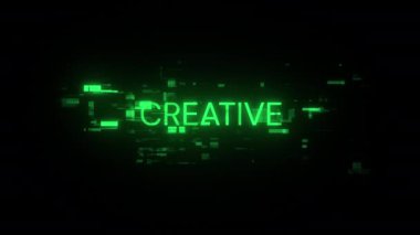 Teknolojik arızaların ekran etkilerine sahip yaratıcı metin. Çeşitli parazitlerle muhteşem ekran arızası. Döngülü