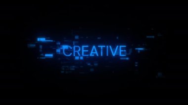 Teknolojik arızaların ekran etkilerine sahip yaratıcı metin. Çeşitli parazitlerle muhteşem ekran arızası. Döngülü