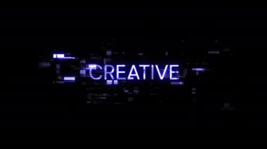 Teknolojik arızaların ekran etkilerine sahip yaratıcı metin. Çeşitli parazitlerle muhteşem ekran arızası. Döngülü