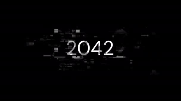2042 Текст Екранними Ефектами Технологічних Збоїв Ефектна Глюк Екрану Різними — стокове відео