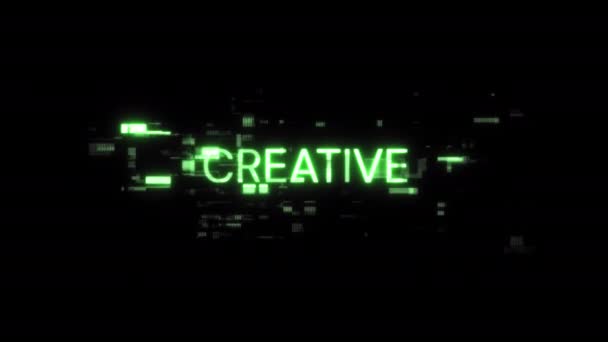 Creatieve Tekst Met Schermeffecten Van Technologische Storingen Spectaculaire Schermstoring Met — Stockvideo