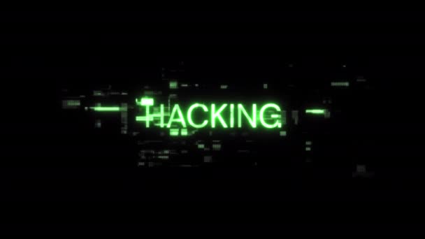 Das Hacken Von Text Mit Bildschirmeffekten Von Technologischem Versagen Spektakuläre — Stockvideo