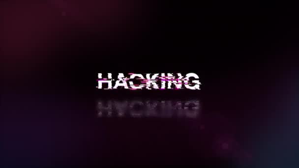 Hackear Texto Con Efectos Pantalla Fallas Tecnológicas Glitch Pantalla Espectacular — Vídeo de stock