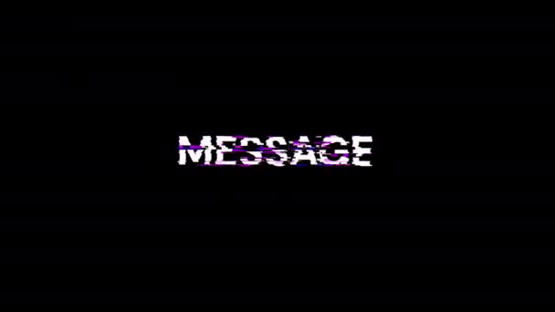 Message Text Screen Effects Technological Failures Spectacular Screen Glitch Various — Stock Video