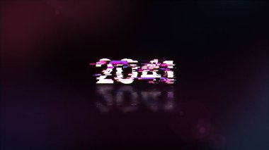 Teknolojik arızaların ekran efektleriyle 2041 metni oluşturuluyor. Çeşitli parazitlerle muhteşem ekran arızası