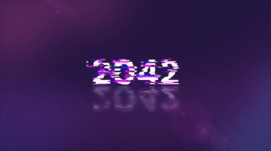 Teknolojik arızaların ekran efektleriyle 2042 metni oluşturuluyor. Çeşitli parazitlerle muhteşem ekran arızası