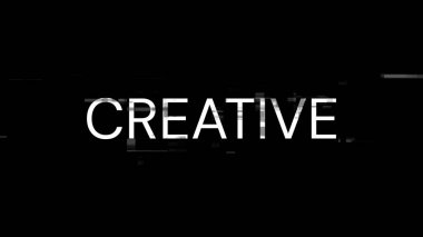 Teknolojik arızaların ekran efektlerini içeren 3 boyutlu yaratıcı metin oluşturma. Çeşitli parazitlerle muhteşem ekran arızası