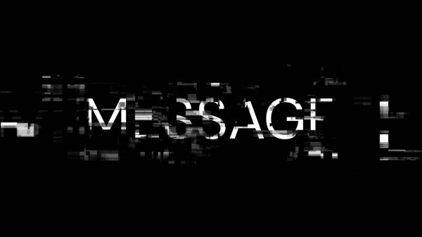 3D рендеринг текста сообщения с экранными эффектами технических сбоев. Захватывающий сбой экрана с различными видами помех