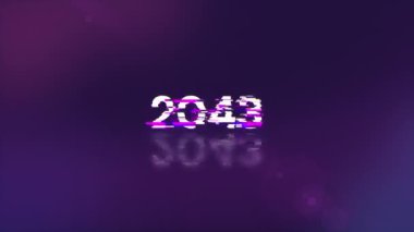 Teknolojik arızaların ekran efektleri içeren 2043 metni. Çeşitli parazitlerle muhteşem ekran arızası. Döngülü