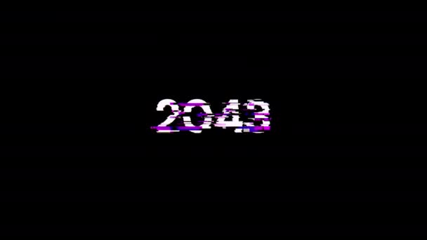 2043 Tekst Met Schermeffecten Van Technologische Storingen Spectaculaire Schermstoring Met — Stockvideo