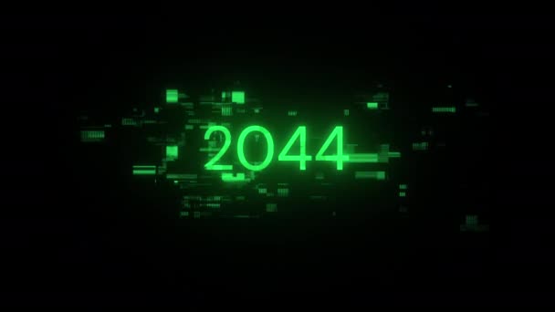 2044 Text Screen Effects Technological Failures Spectacular Screen Glitch Various — Stock Video