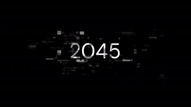 Teknolojik Arızaların Ekran Efektleri Içeren 2045 Metni Çeşitli Parazitlerle Muhteşem — Stok video