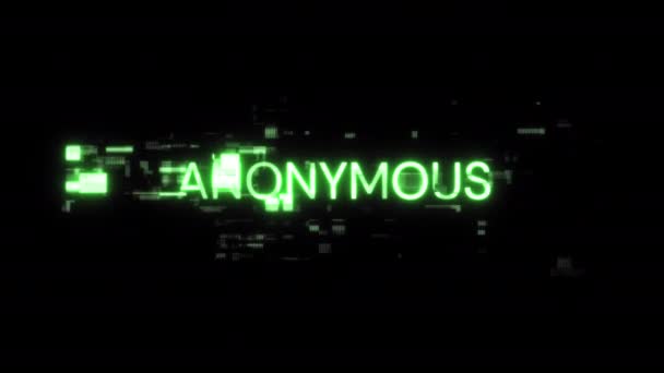 Anonieme Tekst Met Schermeffecten Van Technologische Storingen Spectaculaire Schermstoring Met — Stockvideo