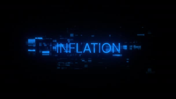 Texto Inflación Con Efectos Pantalla Fallos Tecnológicos Glitch Pantalla Espectacular — Vídeos de Stock