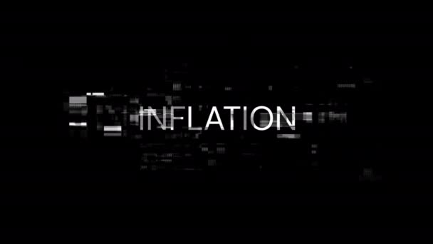 Texto Inflação Com Efeitos Tela Falhas Tecnológicas Falha Tela Espetacular — Vídeo de Stock