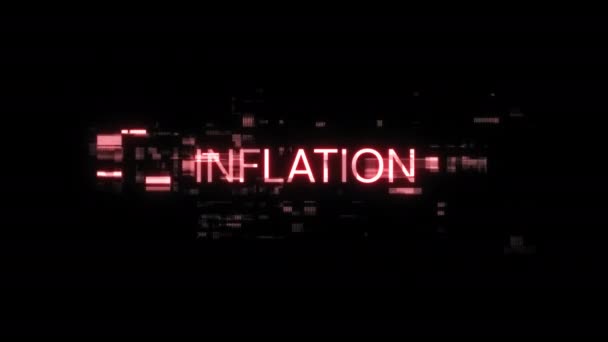 Inflační Text Efekty Obrazovky Technologických Poruch Velkolepá Závada Obrazovce Různými — Stock video