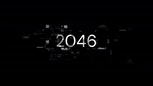 2046 Tekst Efektami Ekranowymi Awarii Technologicznych Spektakularna Usterka Ekranu Różnego — Wideo stockowe