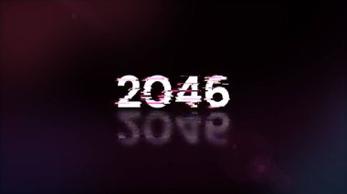 Teknolojik arızaların ekran efektleriyle 2046 metni 3 boyutlu olarak oluşturuluyor. Çeşitli parazitlerle muhteşem ekran arızası