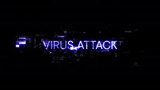 Virus Útočí Text Efekty Obrazovky Technologických Poruch Velkolepá Závada Obrazovce — Stock video