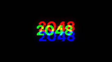 Teknolojik arızaların ekran efektleriyle 2048 metni oluşturuluyor. Çeşitli parazitlerle muhteşem ekran arızası