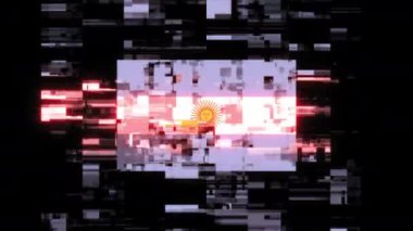 Teknolojik arızaların ekran etkileriyle Arjantin bayrağı. Çeşitli parazitlerle muhteşem ekran arızası. Döngülü