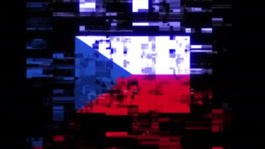 Teknolojik arızaların ekran etkilerini gösteren bir Çek bayrağı. Çeşitli parazitlerle muhteşem ekran arızası. Döngülü