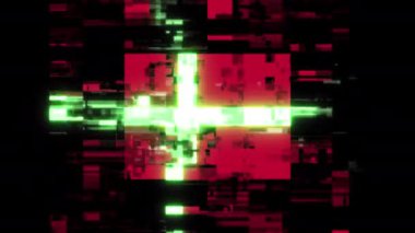 Teknolojik arızaların ekran etkileriyle Danimarka bayrağı. Çeşitli parazitlerle muhteşem ekran arızası. Döngülü