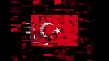 Teknolojik arızaların ekran efektleri ile Türkiye 'yi işaretleyin. Çeşitli parazitlerle muhteşem ekran arızası. Döngülü