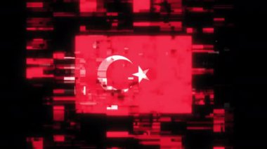 Teknolojik arızaların ekran efektleri ile Türkiye 'yi işaretleyin. Çeşitli parazitlerle muhteşem ekran arızası. Döngülü