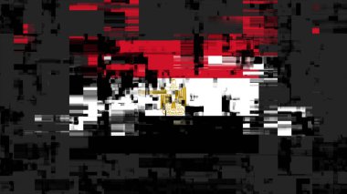 3 boyutlu Mısır bayrağını teknolojik arızaların ekran etkileriyle donatmak. Çeşitli parazitlerle muhteşem ekran arızası