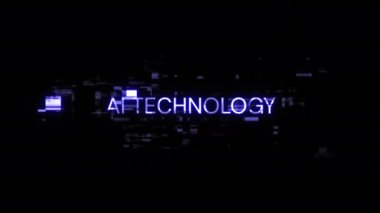 Teknolojik arızaların ekran etkilerine sahip Ai teknolojisi metni. Çeşitli parazitlerle muhteşem ekran arızası. Döngülü