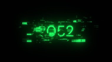 Teknolojik arızaların ekran efektleriyle 2052 metni oluşturuluyor. Çeşitli parazitlerle muhteşem ekran arızası