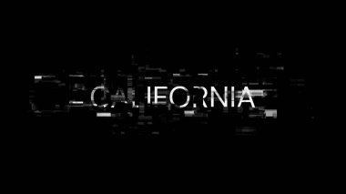 Kaliforniya metnini teknolojik arızaların ekran efektleri ile hazırlamak. Çeşitli parazitlerle muhteşem ekran arızası