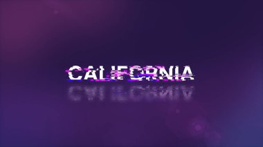 Kaliforniya metnini teknolojik arızaların ekran efektleri ile hazırlamak. Çeşitli parazitlerle muhteşem ekran arızası