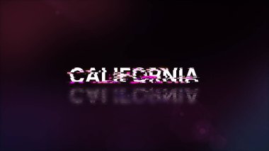 Kaliforniya metnini teknolojik arızaların ekran efektleri ile hazırlamak. Çeşitli parazitlerle muhteşem ekran arızası