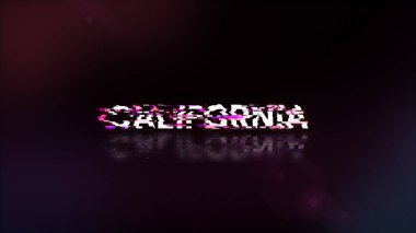 Kaliforniya metnini teknolojik arızaların ekran efektleri ile hazırlamak. Çeşitli parazitlerle muhteşem ekran arızası