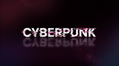 Teknolojik arızaların ekran etkilerini içeren 3 boyutlu Siberpunk metni. Çeşitli parazitlerle muhteşem ekran arızası
