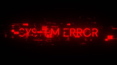 Teknolojik arızaların ekran efektleriyle 3D yazılım hatası metni. Çeşitli parazitlerle muhteşem ekran arızası