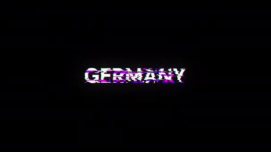 Teknolojik arızaların ekran etkilerini gösteren Almanya metni. Çeşitli parazitlerle muhteşem ekran arızası. Döngülü