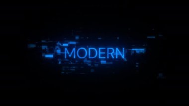 Teknolojik arızaların ekran etkilerine sahip modern metin. Çeşitli parazitlerle muhteşem ekran arızası. Döngülü